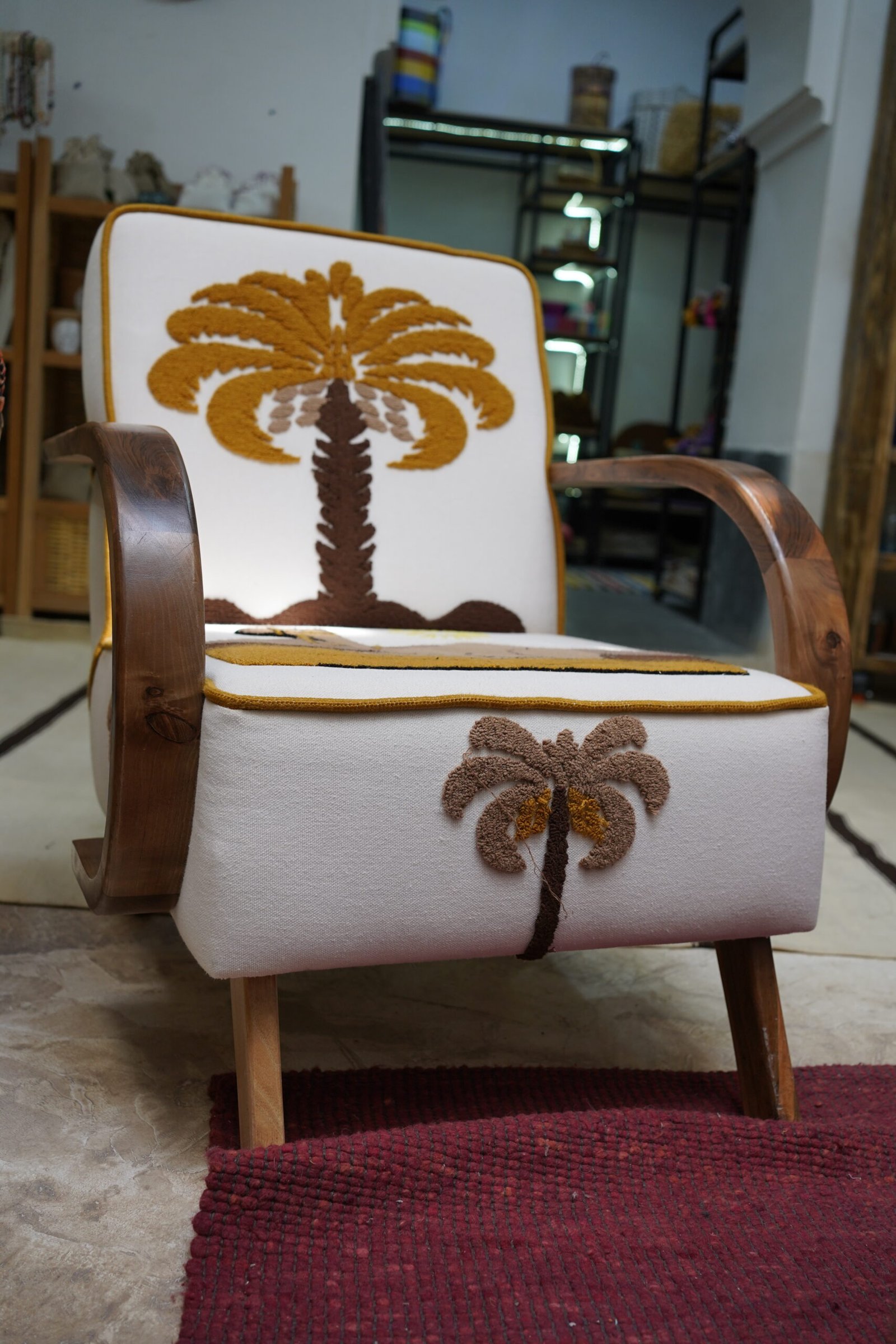 The Palm Accent Chair — Handcrafted by Moroccan Artisans