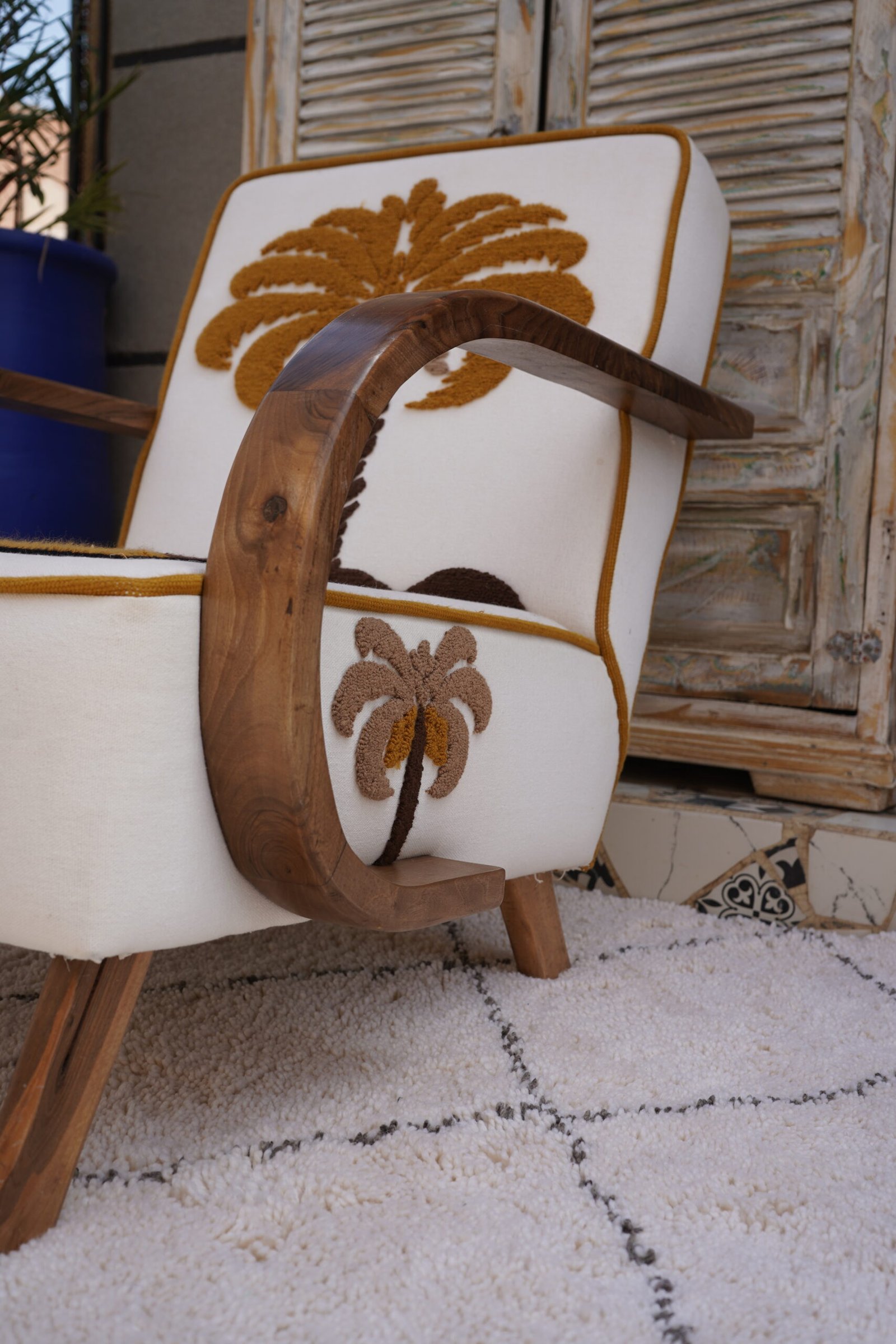 The Palm Accent Chair — Handcrafted by Moroccan Artisans - Image 3