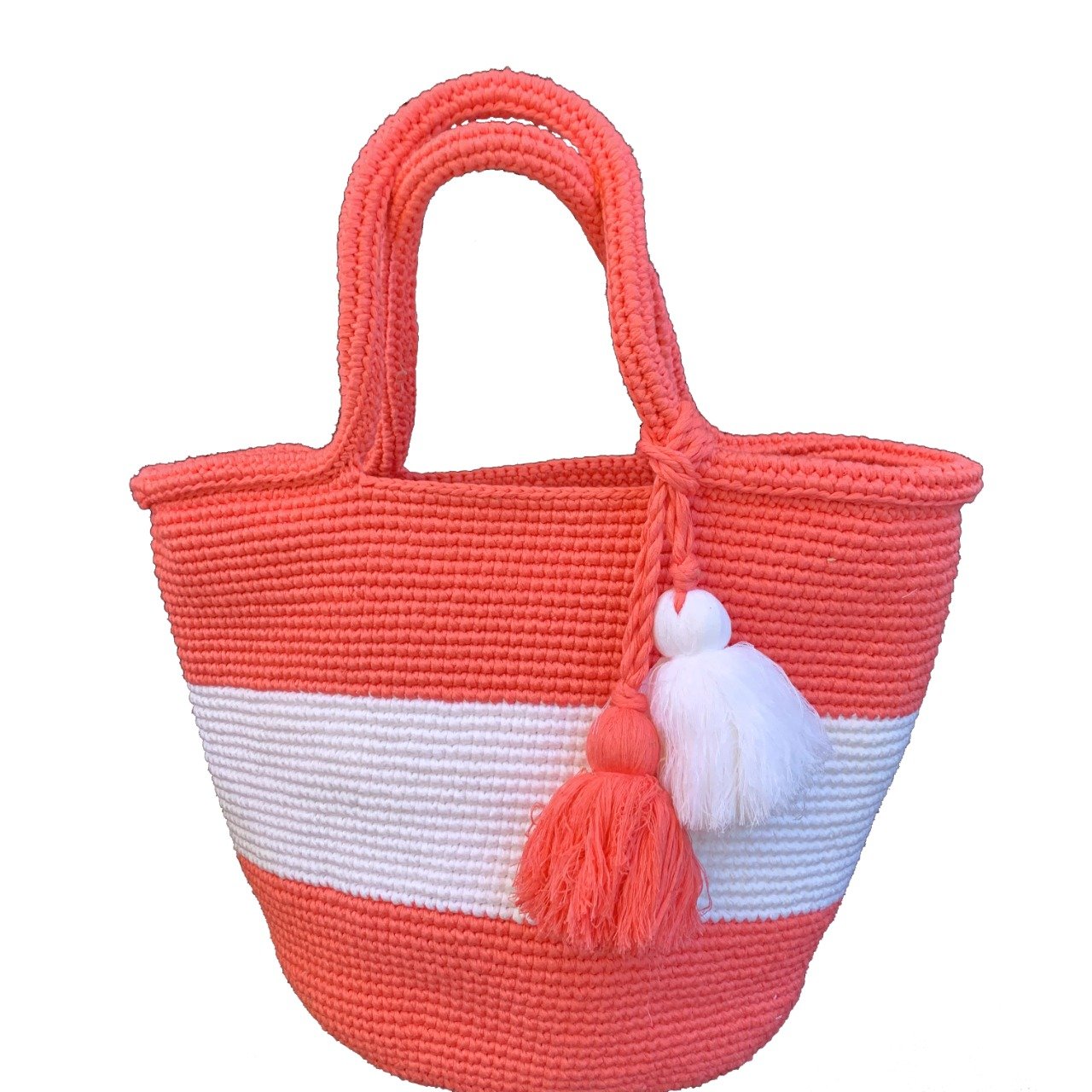 Bohemian Crochet Tote Bag with Tassel Details - Image 10