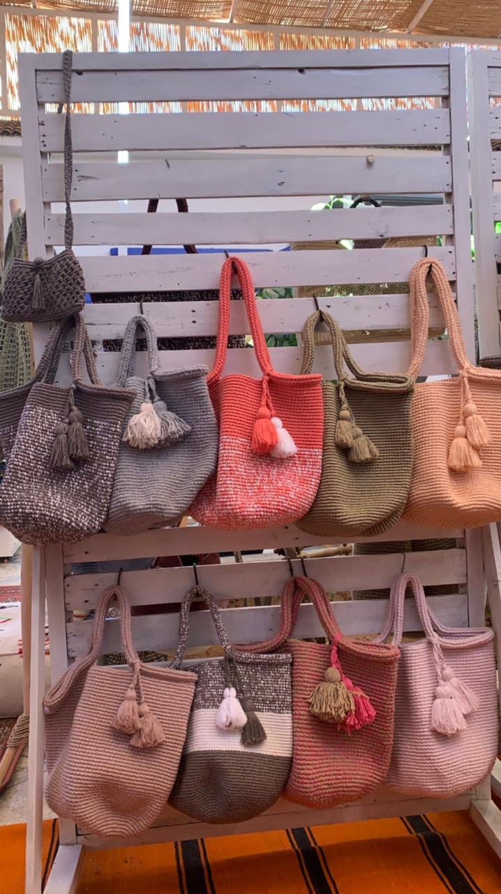 Bohemian Crochet Tote Bag with Tassel Details - Image 7