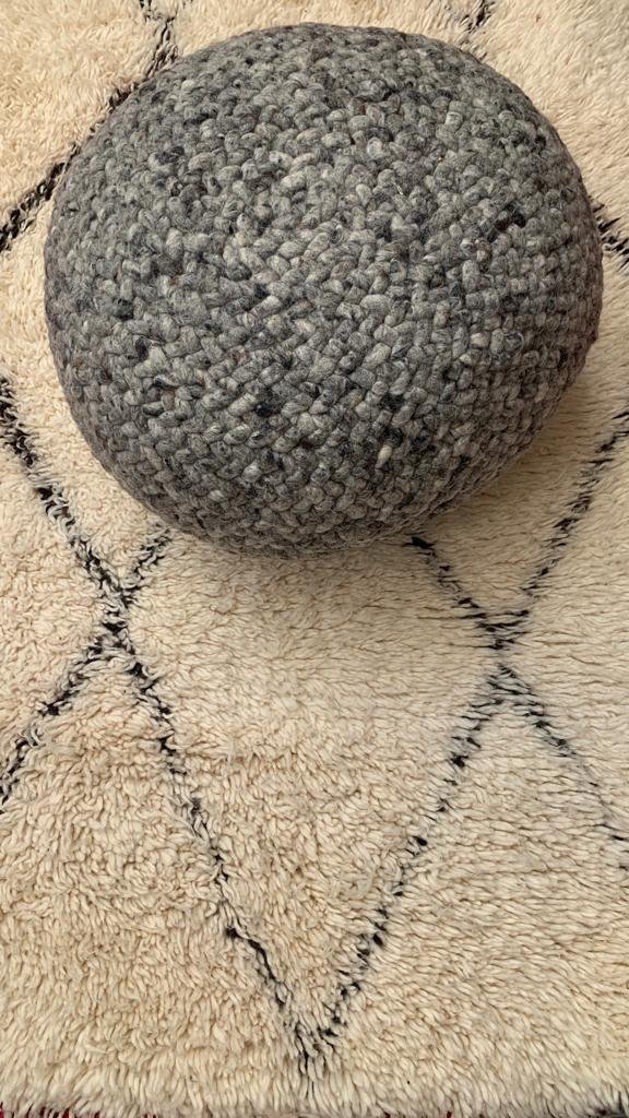 Handmade Moroccan Round Wool Floor Cushions – 100% Natural Wool - Image 5