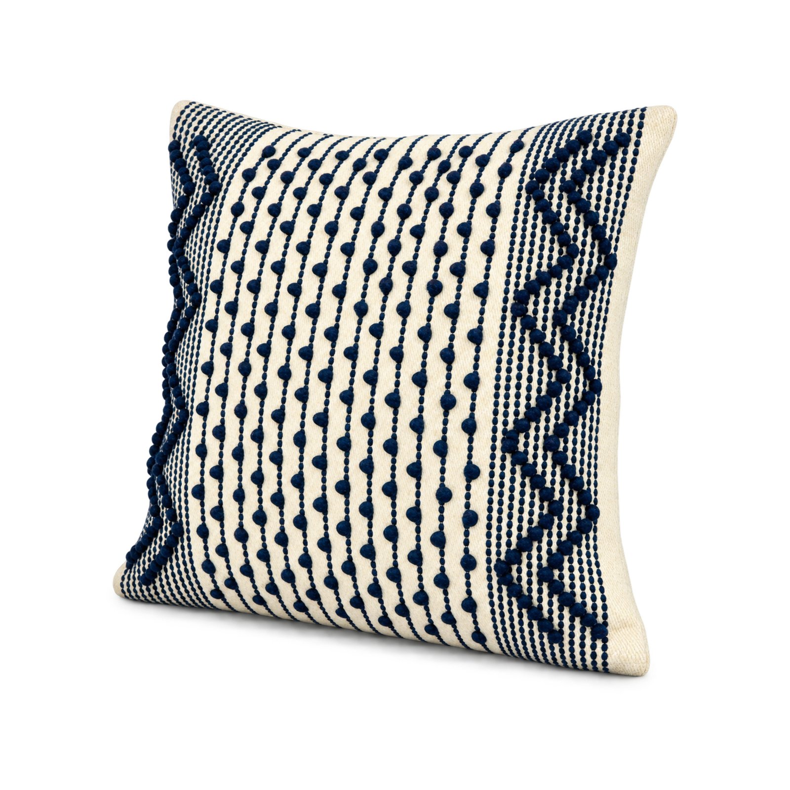 Navy Bobble Cushion Right