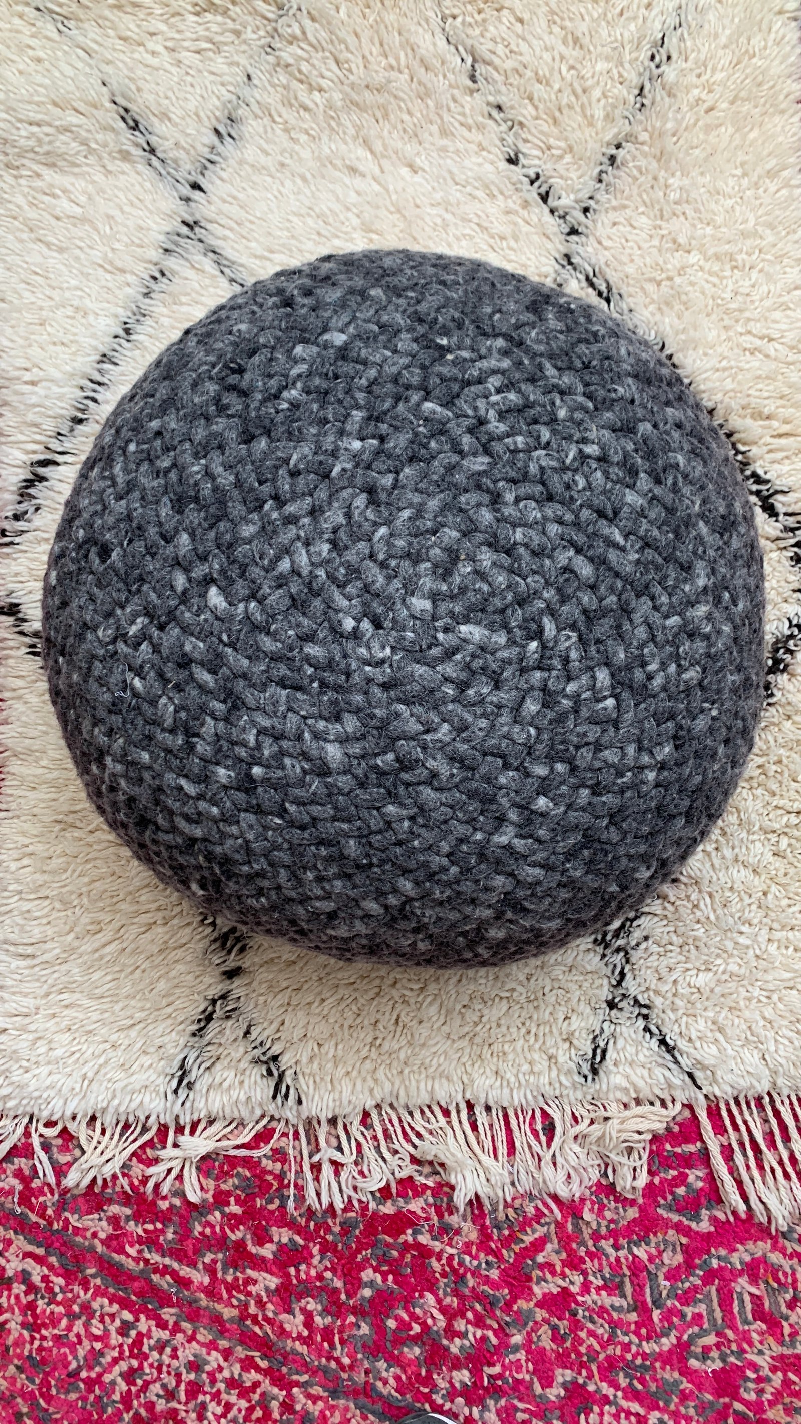 Handmade Moroccan Round Wool Floor Cushions – 100% Natural Wool - Image 11