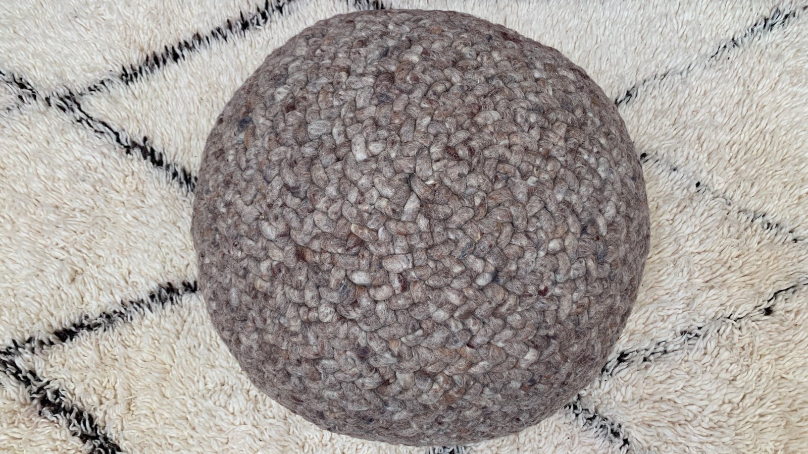 Handmade Moroccan Round Wool Floor Cushions – 100% Natural Wool - Image 12