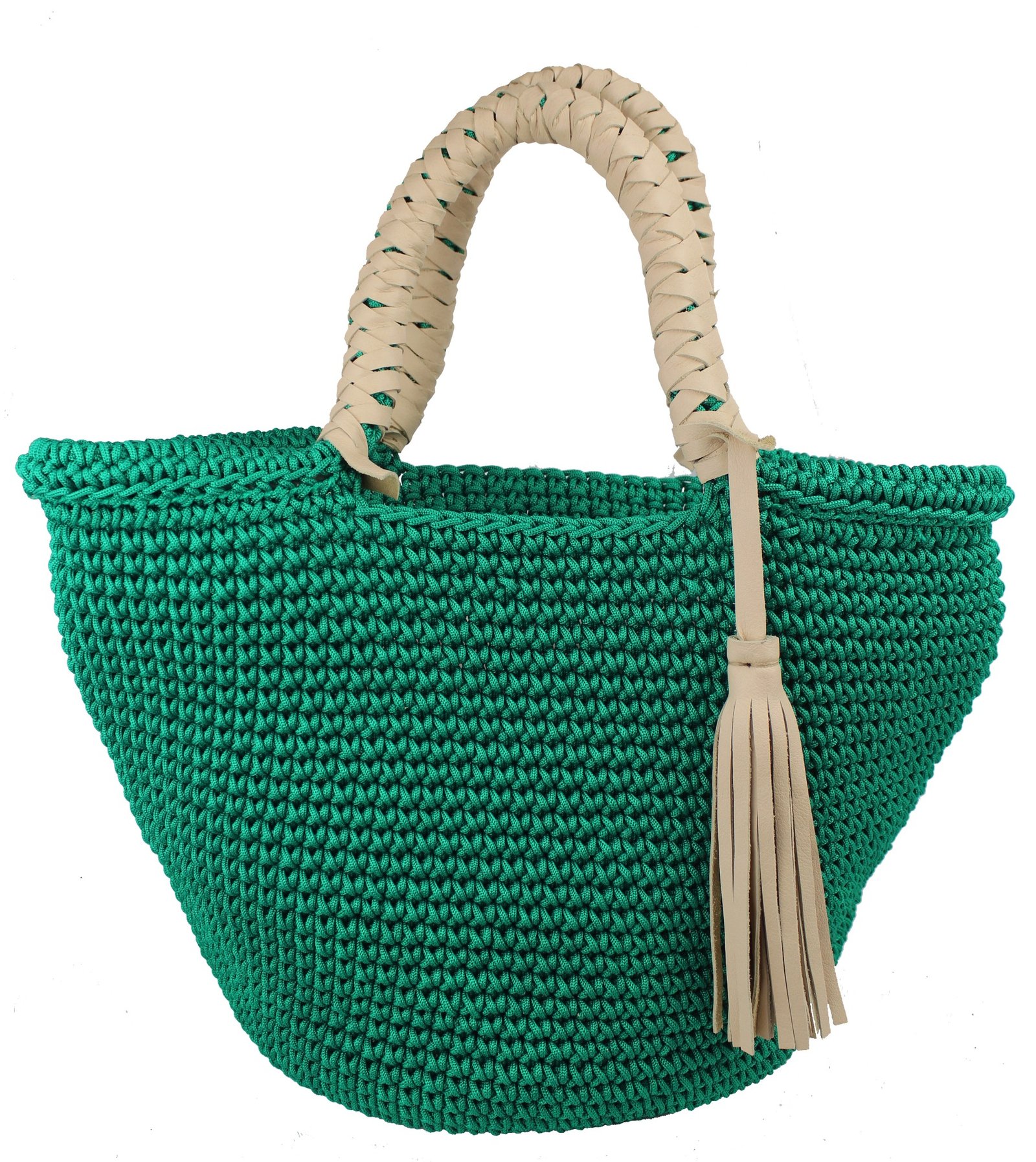 Bohemian Crochet Tote Bag with Tassel Details - Image 12