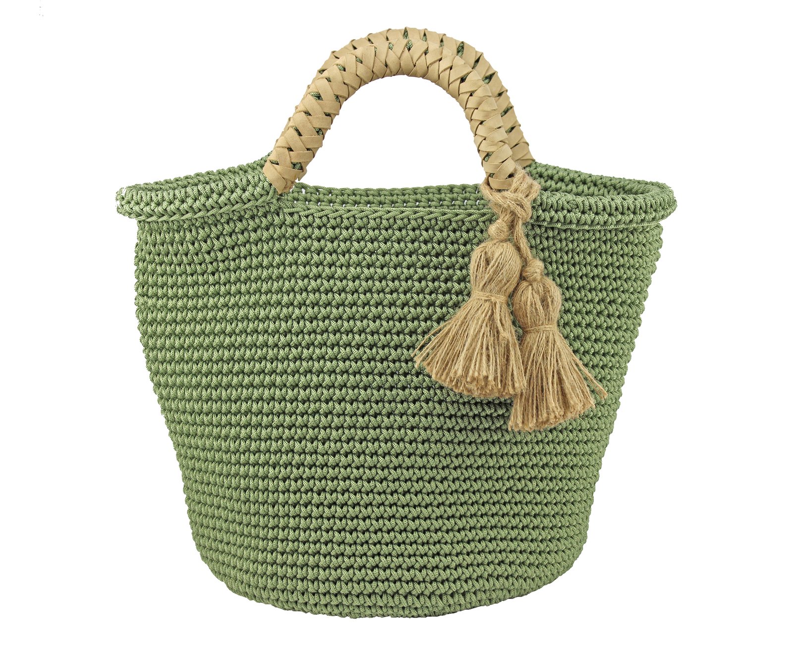 Bohemian Crochet Tote Bag with Tassel Details - Image 2
