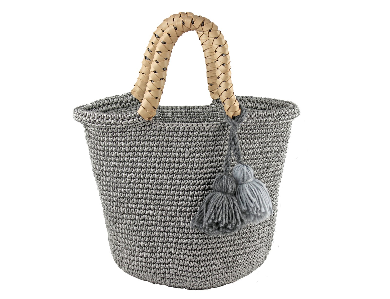 Bohemian Crochet Tote Bag with Tassel Details - Image 3