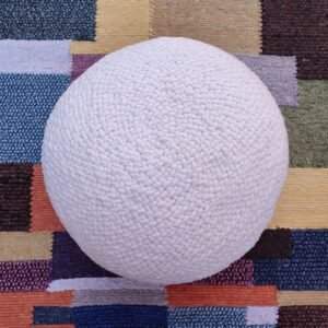 Handmade Moroccan Round Wool Floor Cushions – 100% Natural Wool