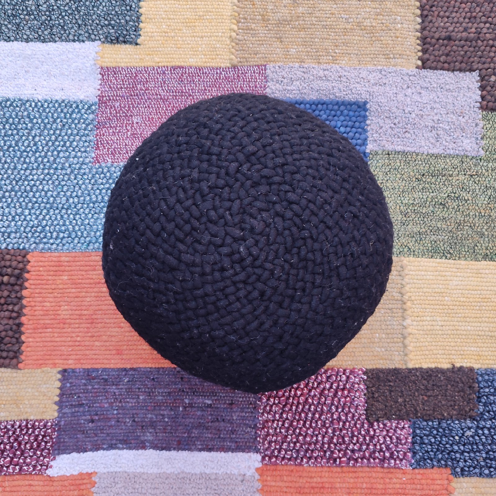 Handmade Moroccan Round Wool Floor Cushions – 100% Natural Wool - Image 4