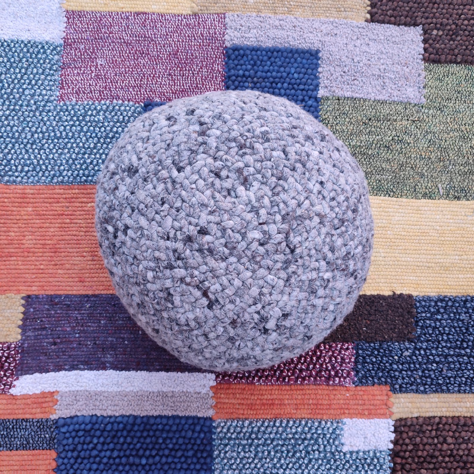 Handmade Moroccan Round Wool Floor Cushions – 100% Natural Wool - Image 3