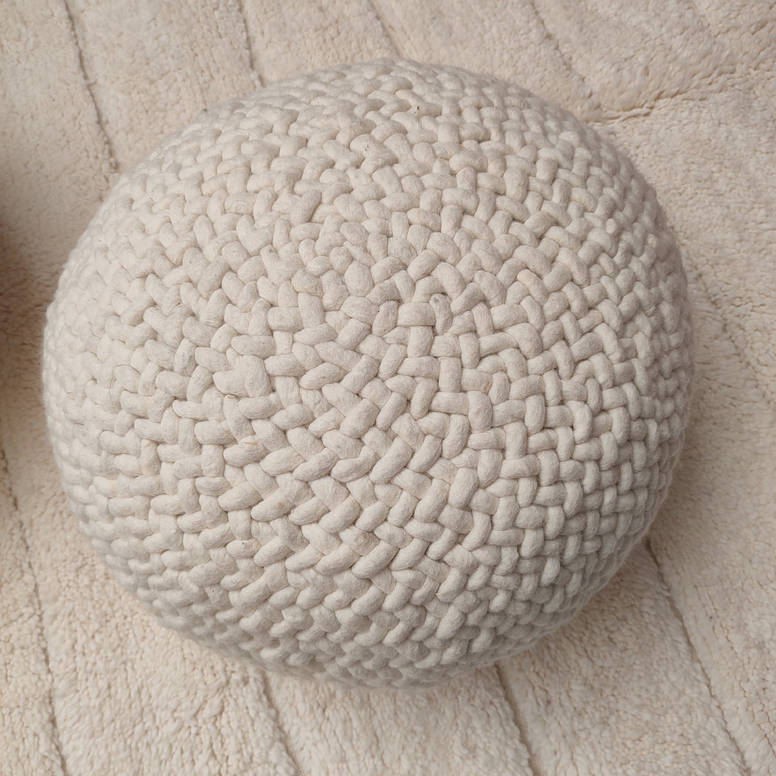 Handmade Moroccan Round Wool Floor Cushions – 100% Natural Wool - Image 8