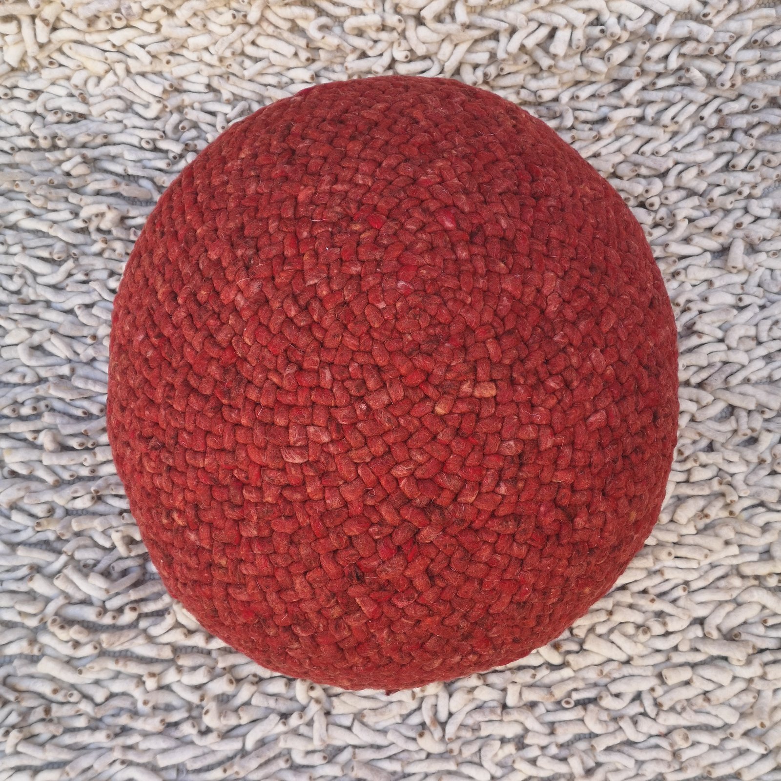 Handmade Moroccan Round Wool Floor Cushions – 100% Natural Wool - Image 6